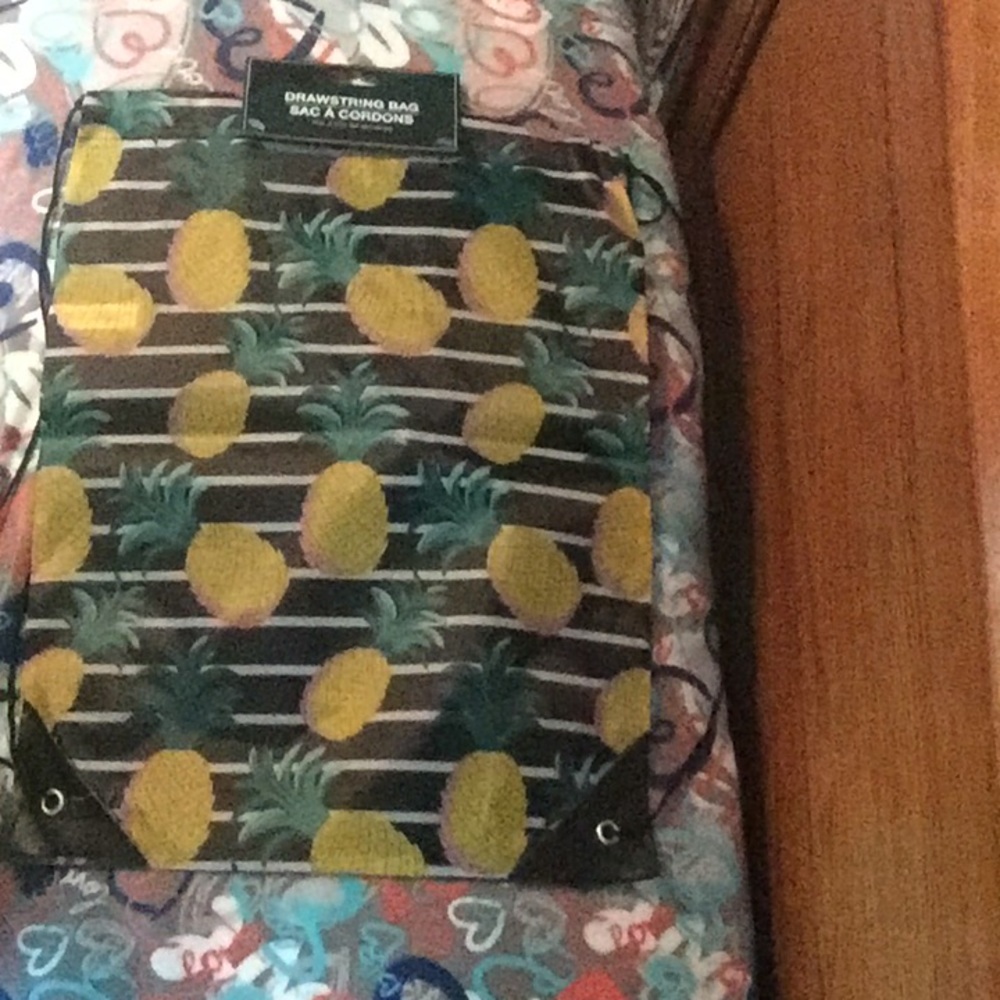 A drawstring bag